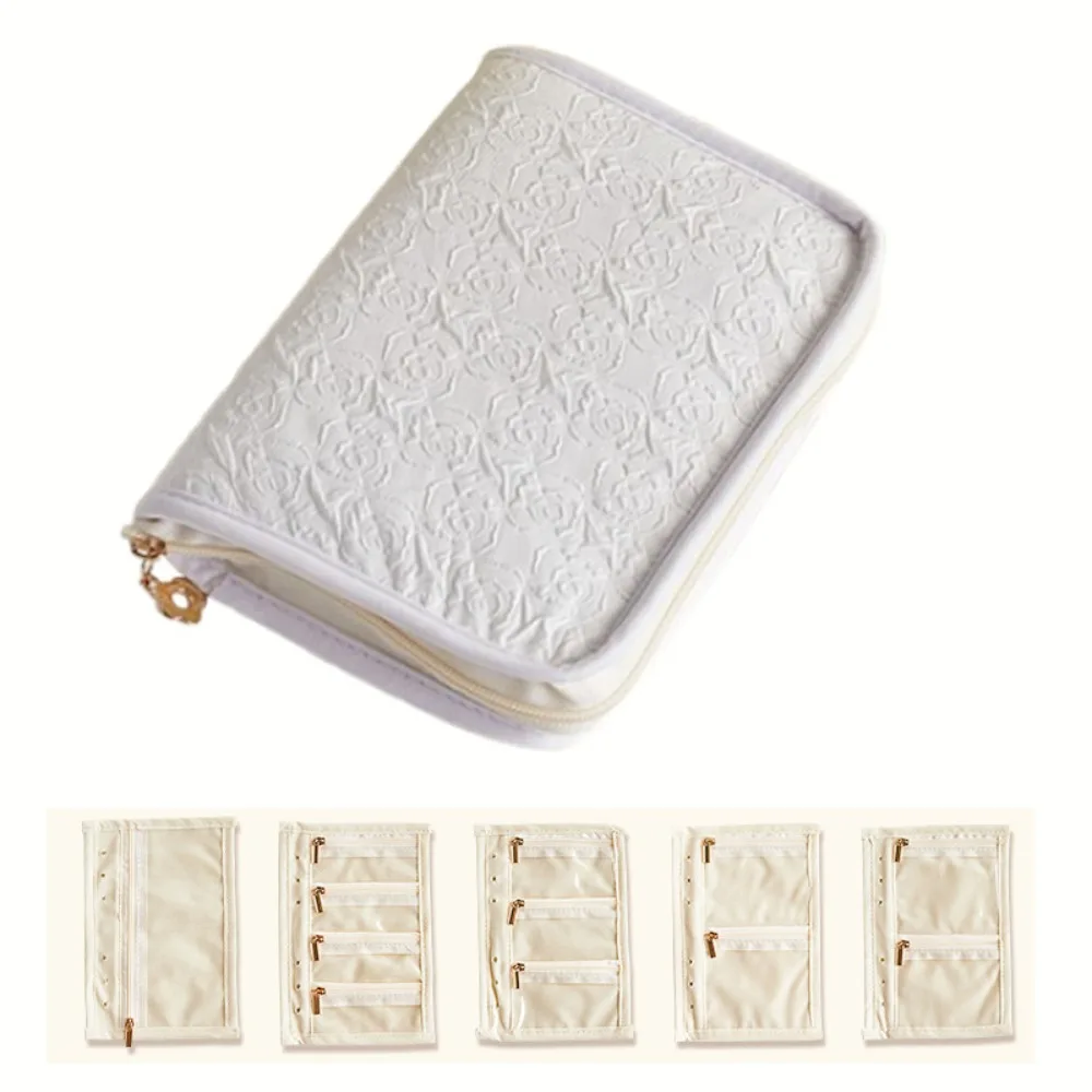 

Fashion Travel Jewelry Organizer Large Capacity Rose Pattern Jewelry Storage Bag Delicate Durable Necklace Storage Pouch
