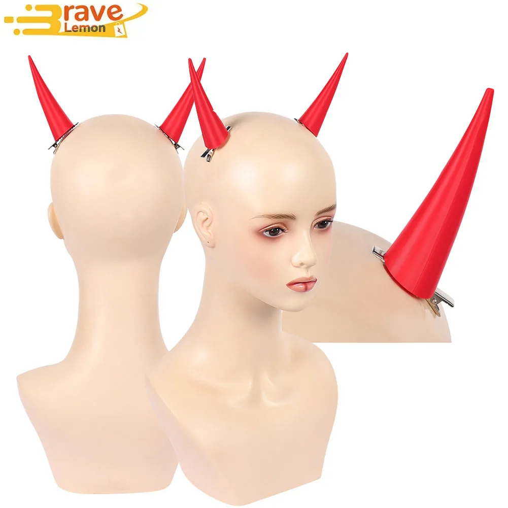 Power Cosplay Horn Headband Anime Chainsaw Fantasia Hairpin Clip Costume Accessories for Women Headwear Props Halloween Carnival