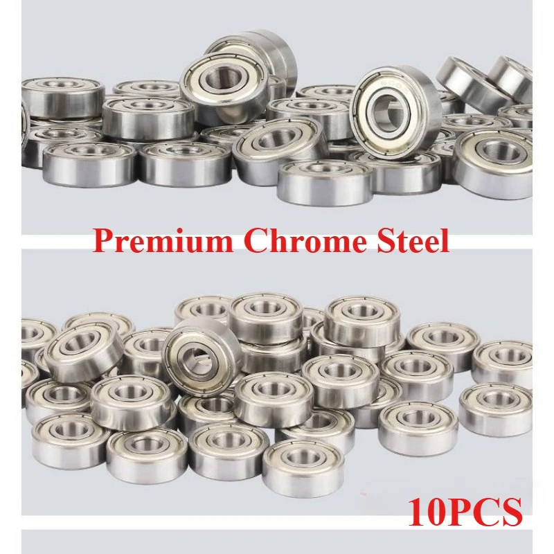 10個入り小型ベアリング-2mm-3mm-4mm-5mm-6mm-7mm-8mm-9mm-10mm-ボア径-3x7x3-5x10x4-5x11x4-8x22x7-10x15x4-mm-ミニチュア深溝玉軸受