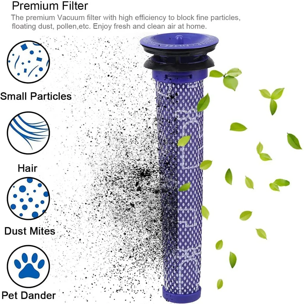 Filtro de repuesto A05G para Dyson V6, accesorios, prefiltro lavable y posfiltro HEPA lavable, piezas de repuesto DY-966912-03