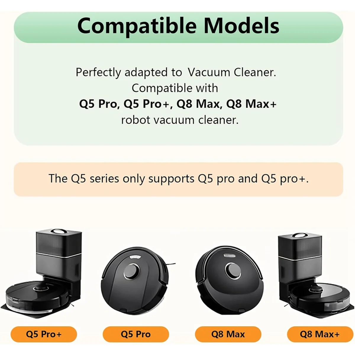 Roborock-掃除機ロボット用スペアパーツ,Hepaフィルター付きメインサイドブラシ,q8 max,q5 pro,q5 plus