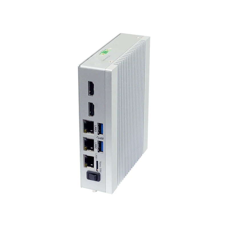 Din Rail Fanless industrial computer  Elkhart Lake ATOM X6413E / J6412  Embedded  Mini BOX PC   3x 2.5GBE I225