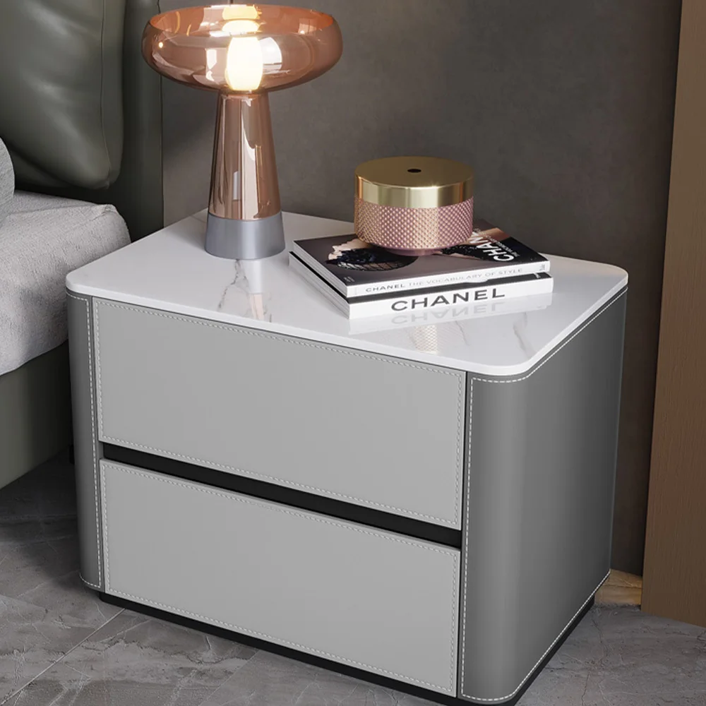 Factory Direct 2026 Bedside Table Modern Leather Bed Side Corner Night Tables Bedside Table