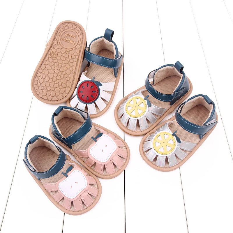

0-12 Months Baby Sandals Summer New Style Fruit Headband Sandals With Soft Rubber Sole Baby Walking Shoes Baby Shoes BB3017