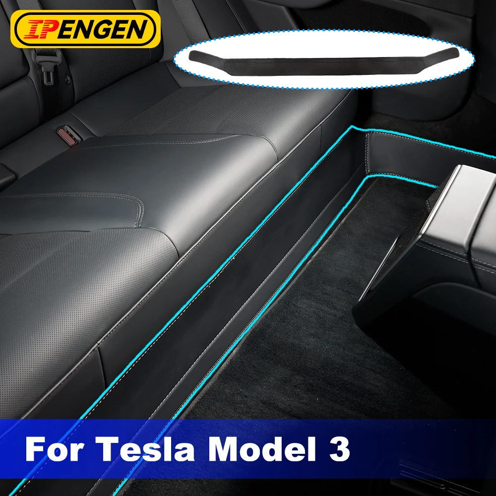 

IPENGEN Rear Seat Lower Protective Mat for Tesla Model 3 Full Surround Cushion Protector Anti-Dirty Kick Pad Leather Accessories