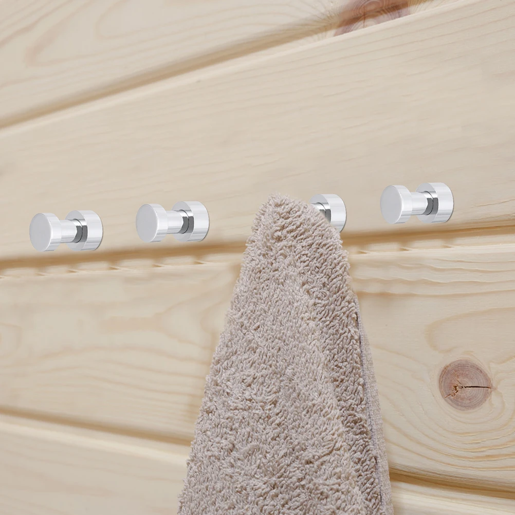 

4pcs Heavy Duty Metal Bathroom Hooks Wall Mounted Corrosion Resistant Long Lasting No Drilling Household Towel Coat Scarf Hanger