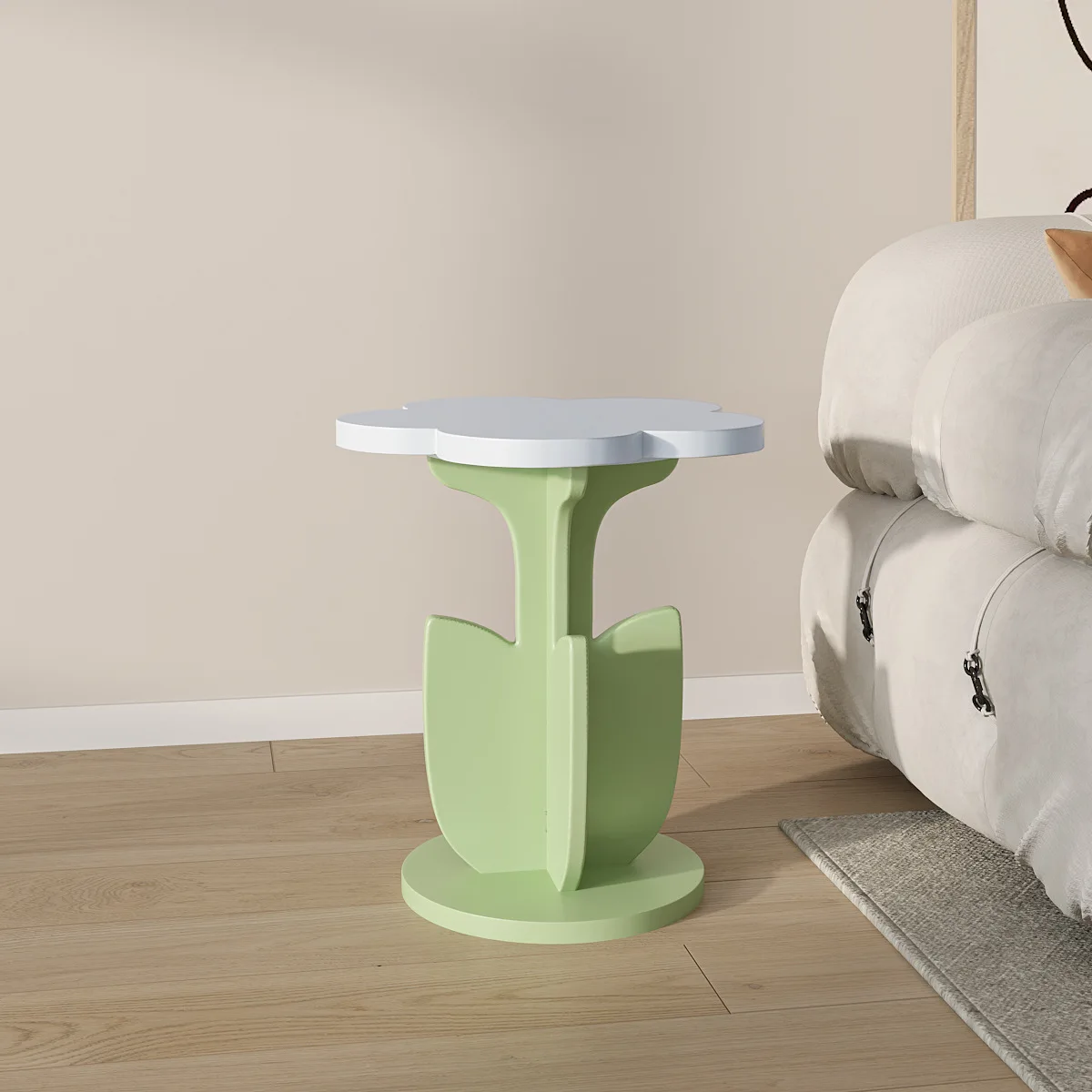 طاولة القهوة الخشبية الصلبة الحديثة الحد الأدنى الإبداعية أريكة بجوار غرفة المعيشة ديكور المنزل كريم نمط طاولة جانبية #6