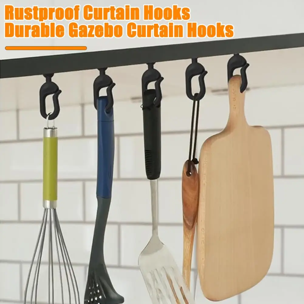 30/50 قطعة البلاستيك أكشاك الستار هوك متعددة الوظائف في الهواء الطلق فندق البعوض المعاوضة الأسود الستار المسار السنانير أكشاك اكسسوارات