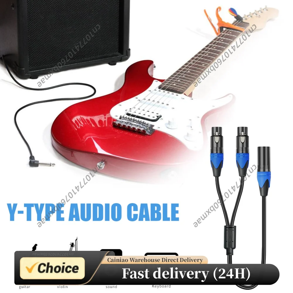 50cm XLR Female To Dual XLR Male Y Splitter Mic Cable Microphone Splitter Cord Audio Micphone Cable Adapter for Mixer