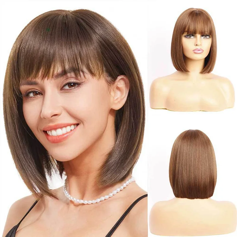 

Головной убор для коктейльной вечеринки, женские короткие прямые волосы, женская повседневная одежда, одинаковый боб, стрижка, вечерняя одежда, парик с прямой челкой