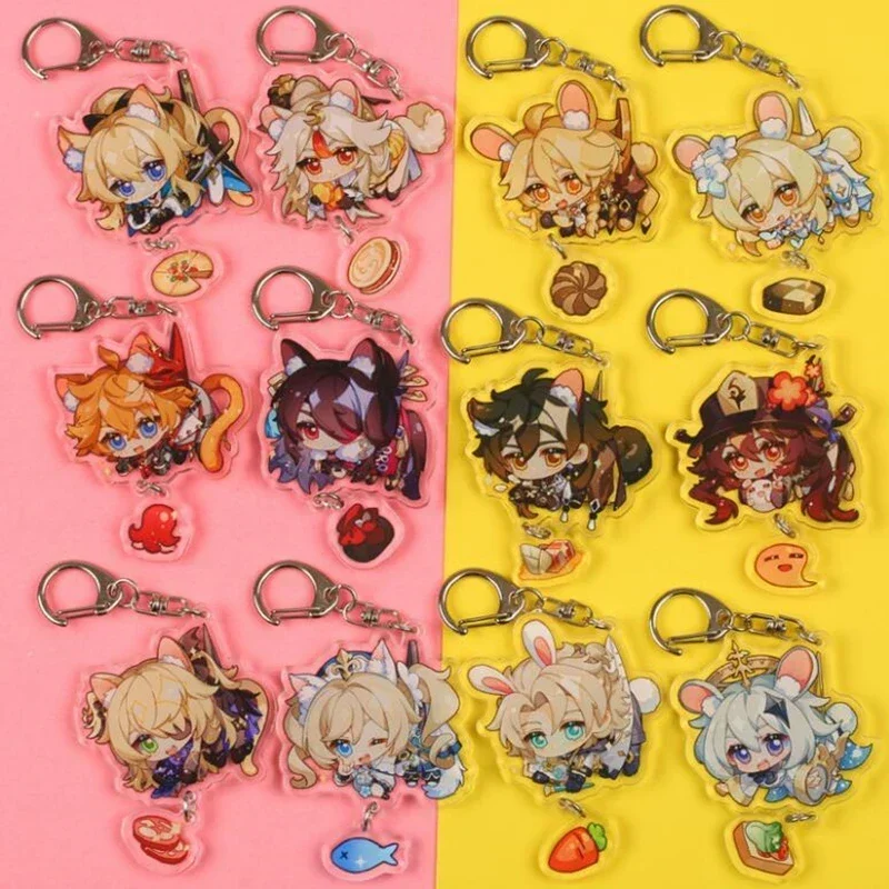 Game Al Haitham Cyno Nilou Layla Xiao Klee Albedo Faruzan Cosplay Key Chain Two-sided Keychain Acrylic Pendant Keyring