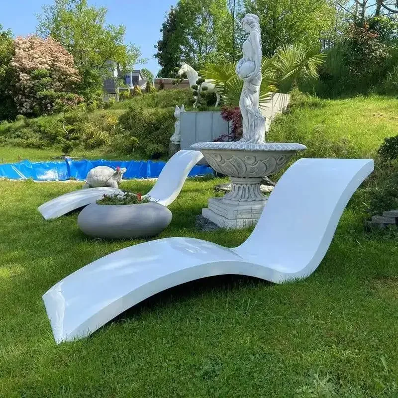 

Hot Sale Modern Outdoor Daybed Garden Patio Fiberglass Furniture Leisure Chaise Lounge For Pool Side Sun Loungers