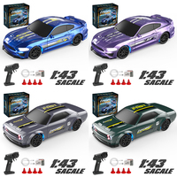 1:43 High Speed RC Drift Vehicle Cars Mustang 4WD Remote Control Racing Car Gift Competition Race Car Boys Toy Replaceable Tire