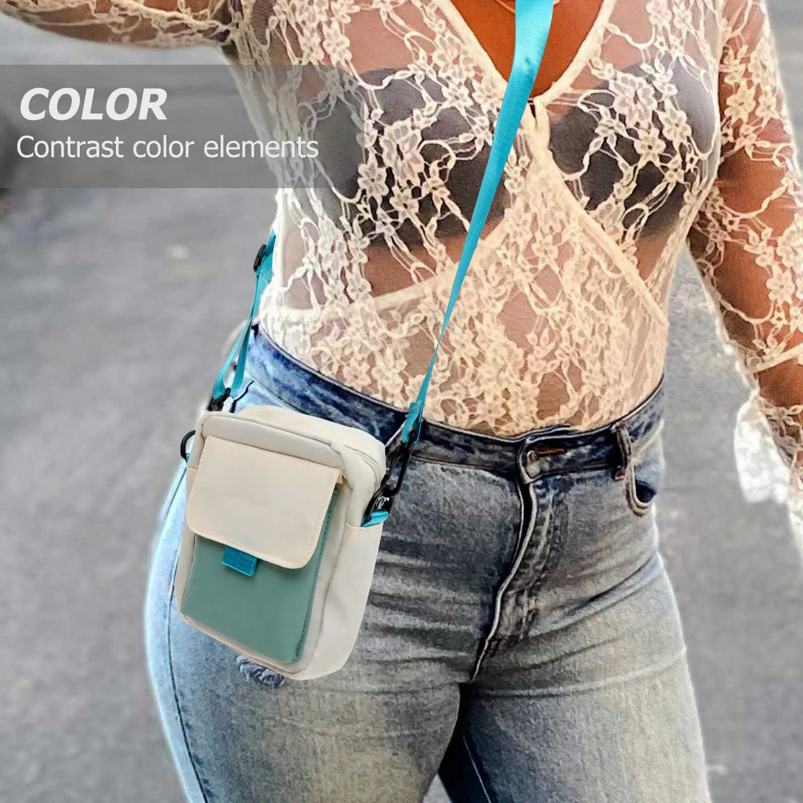 Graceful Adjustable Cross-Body Bag Creative Simple Design for Lady Phone Storage Outdoor Cross-Body Bag Adorable Handbag view 3