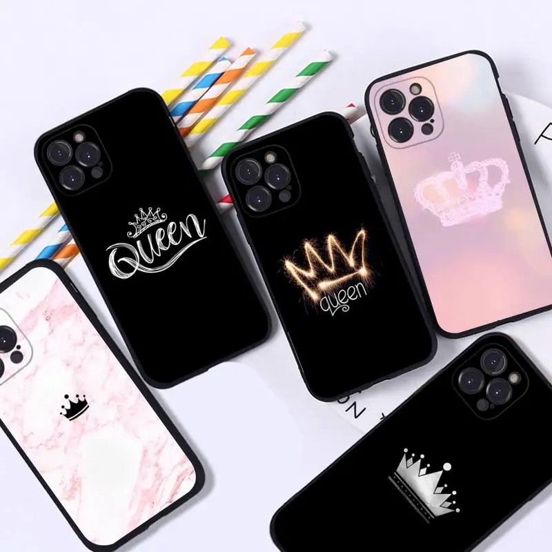 Crown of emperor and empress Phone Case For iPhone 8 7 6 6S Plus X SE 2020 XR XS 14 11 12 13 Mini Pro Max Mobile Case