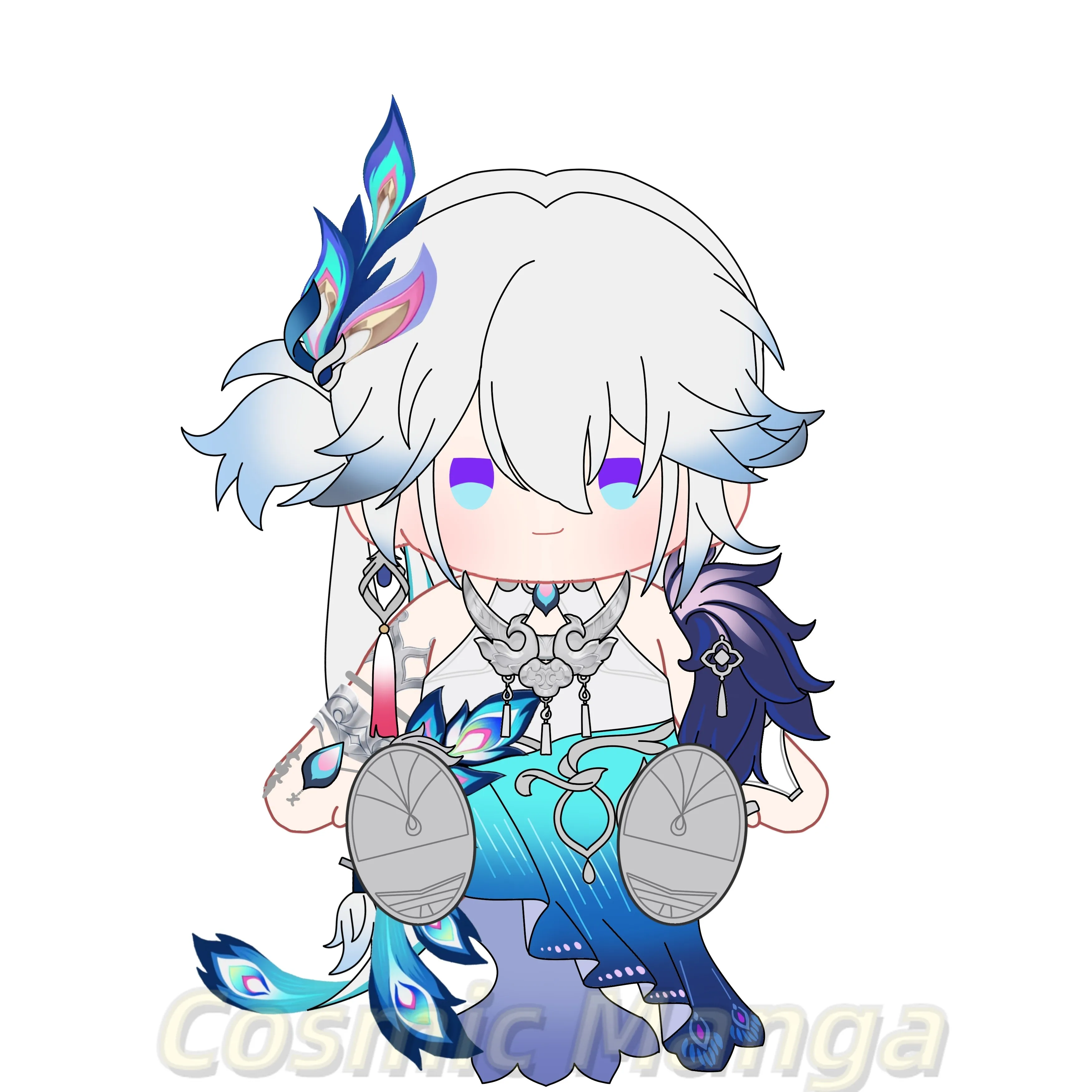 

Game Anime Honkai:Star Rail Yao Guang 40cm Sitting Posture Cartoon Figure Idol Anime Body Dress Up Plushie Pillow Halloween Gift