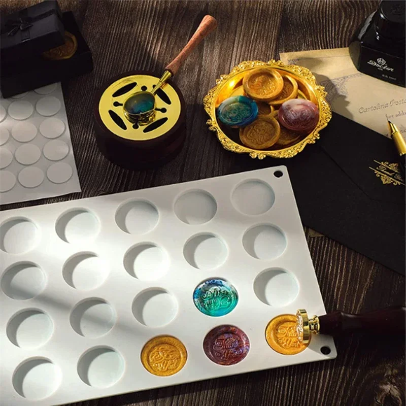 1pc Wax Seal Stamp Mold 4/12/24 Round Silicone Mat DIY Crafts Wax Seal Mat Tool French Mousse Cake Baking Tools