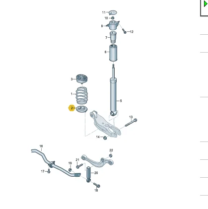 Rear lower Spring Support Rubber Mount  For Audi A4 B9 A5 A7 A6 C8 Q7 4M Q8  4M0512297B  4M0 512 297 B