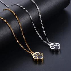 Custom Paw Print Ashes Urn Pendant Necklace for Women Men Stainless Steel Memorial Dog Cat Pet Keepsake Jewelry