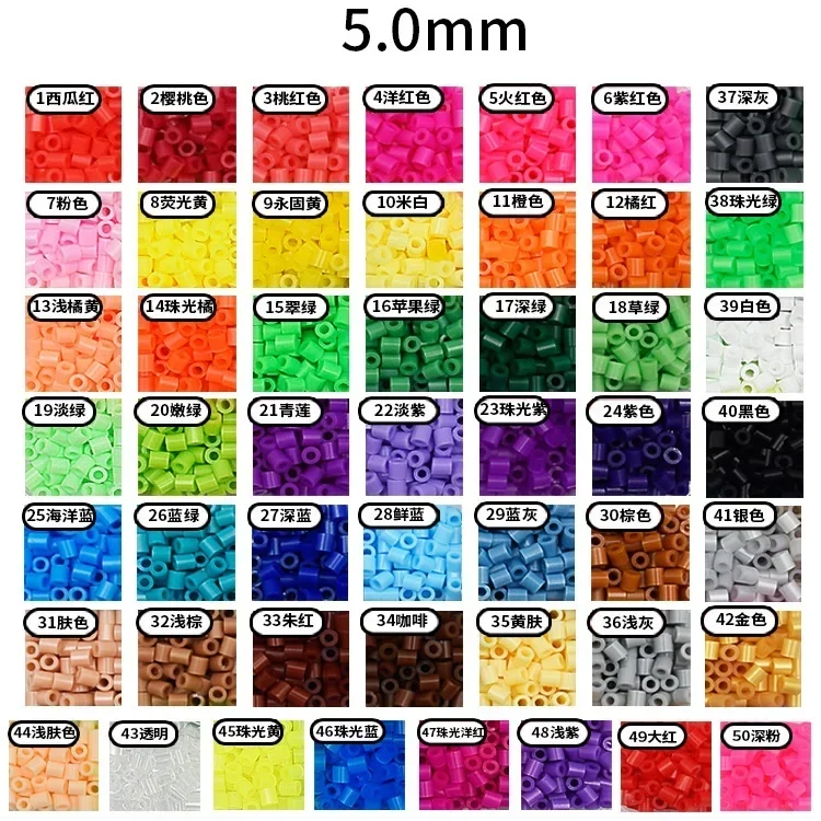 DIY Plastic 5mm Perler Hama Beads Fuse Beads Toys Eco-friendly Material Pegboard Iron Pixel Puzzle Birthday Gift for Boys Girls