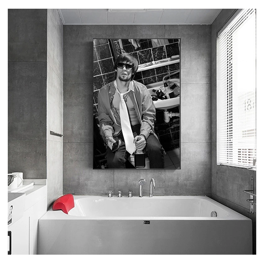 Men and Women Beauty Canvas Painting Toilet Pub Bar Home Decoration Art Poster Wall Pictures Strange Design Black and White