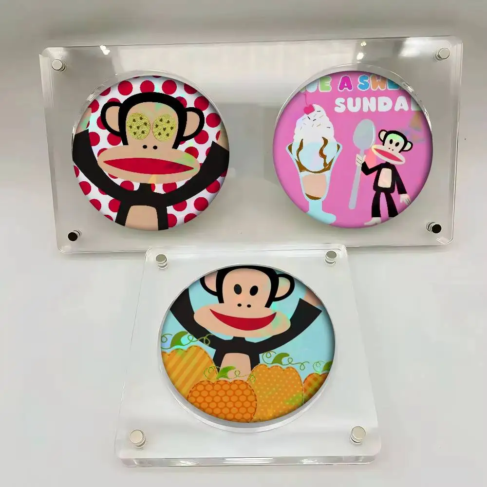 This is a monkey Paul Frank Creator Tinplate Pin Button  Anime Role Old-school Brooch Cartoon Collar Badge Jewelry Gift Fans