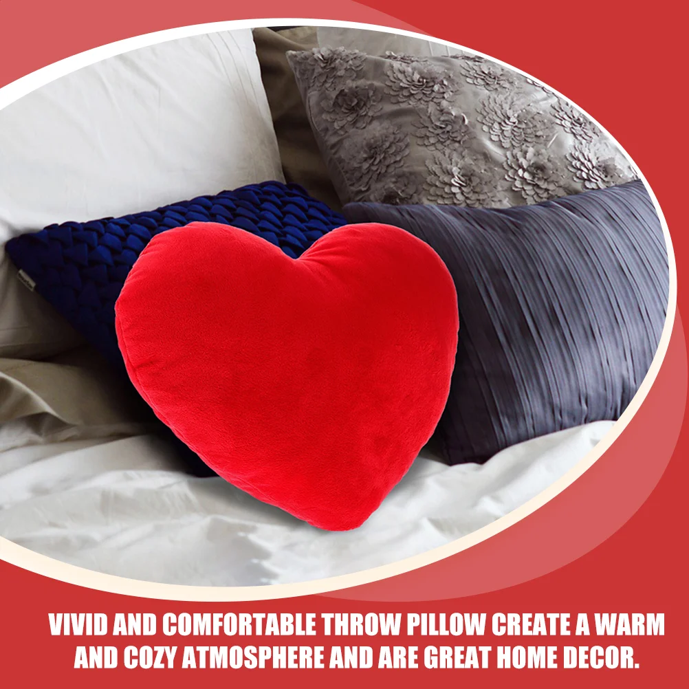 Plush Heart Shaped Pillow Throw Cushion Pillowcase Decorative Bride Ring Bed Pillows