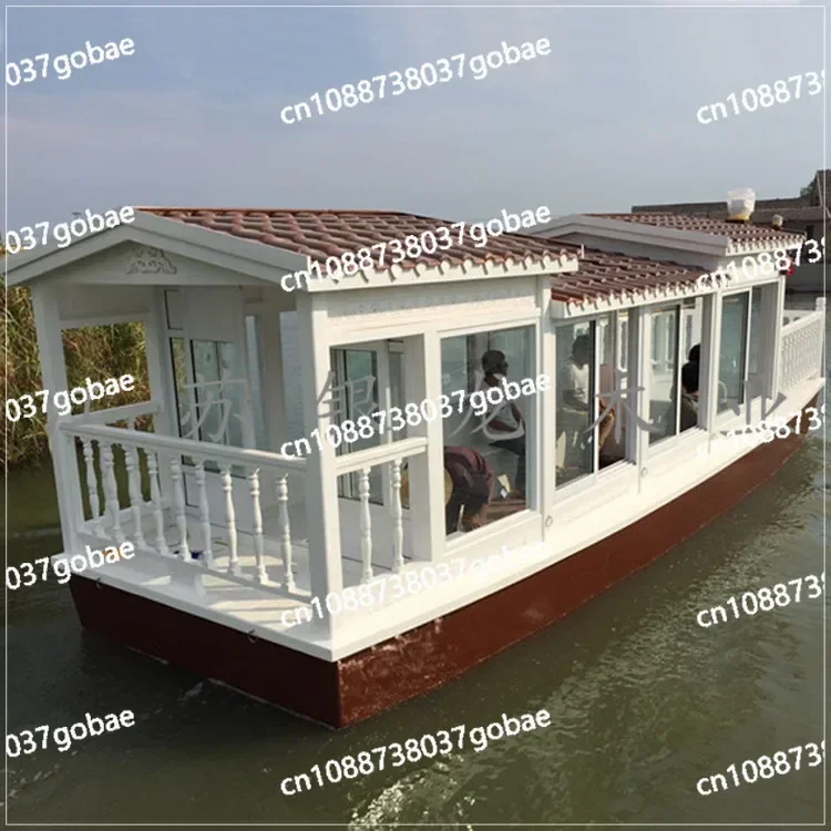 Eight meters electric boat cruise wedding dress European sightseeing water scenic dining