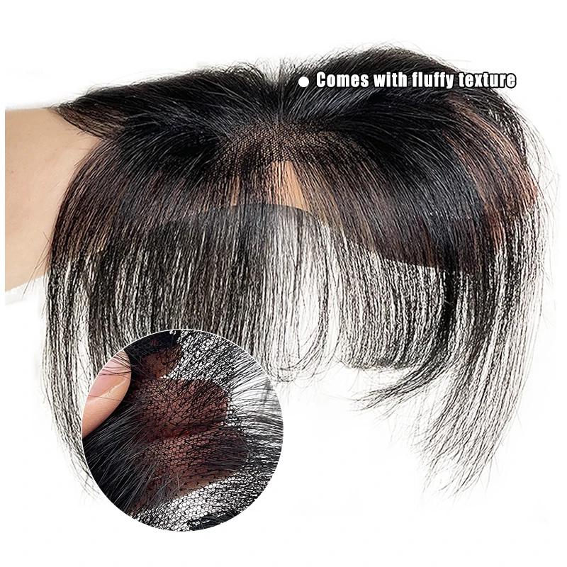 100% الشعر البشري 25 سنتيمتر ثلاثية الأبعاد ثمانية أحرف الهواء الانفجارات الطبيعية الجبين تبييض الشعر تعزيز رئيس الستار النساء للشعر العلوي