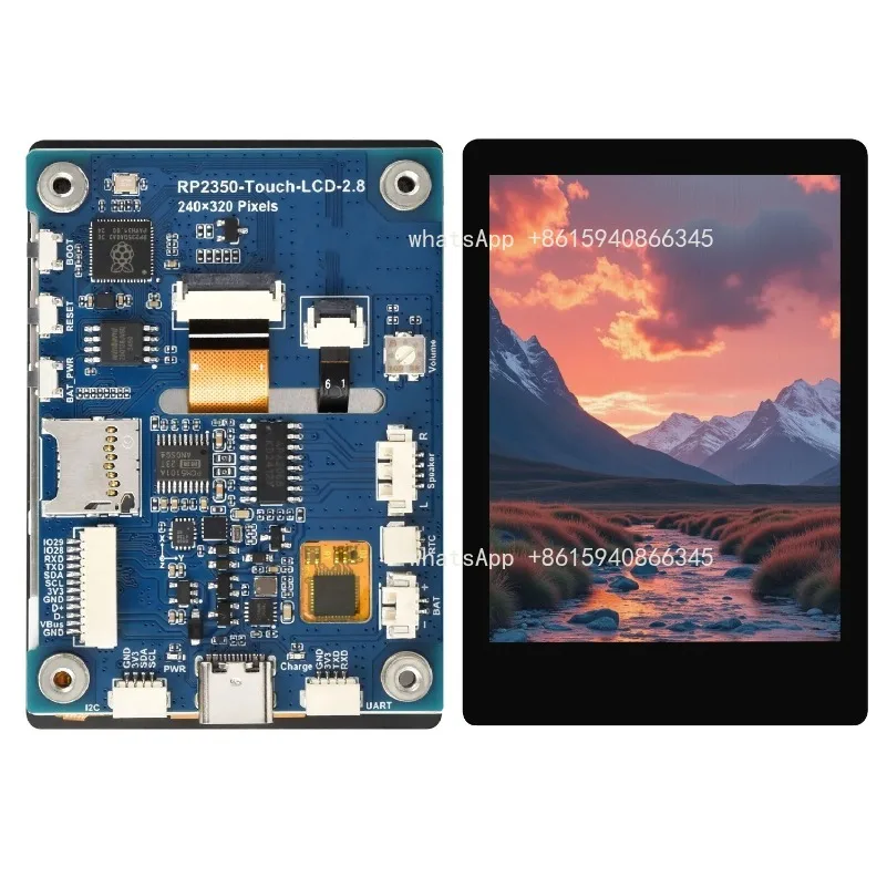 for 2.8 inch touchscreen development board with RP2350 microcontroller SPI interface Accelerometer and gyroscope sensors