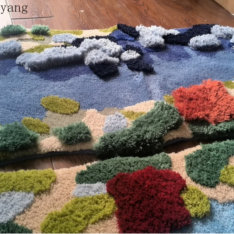 CX Floor Mat Art Three-Dimensional Round Rug Living Room Cream Forest Thickened Home Bedroom Bedside Blanket