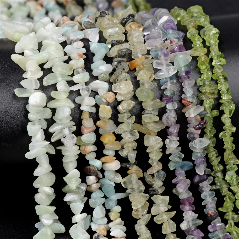 3-5mm Natural Gems Chips Gravel Stone Beads Quartz Green Jades Amazonite Peridots Chips Beads For DIY Jewelry Making Accessories