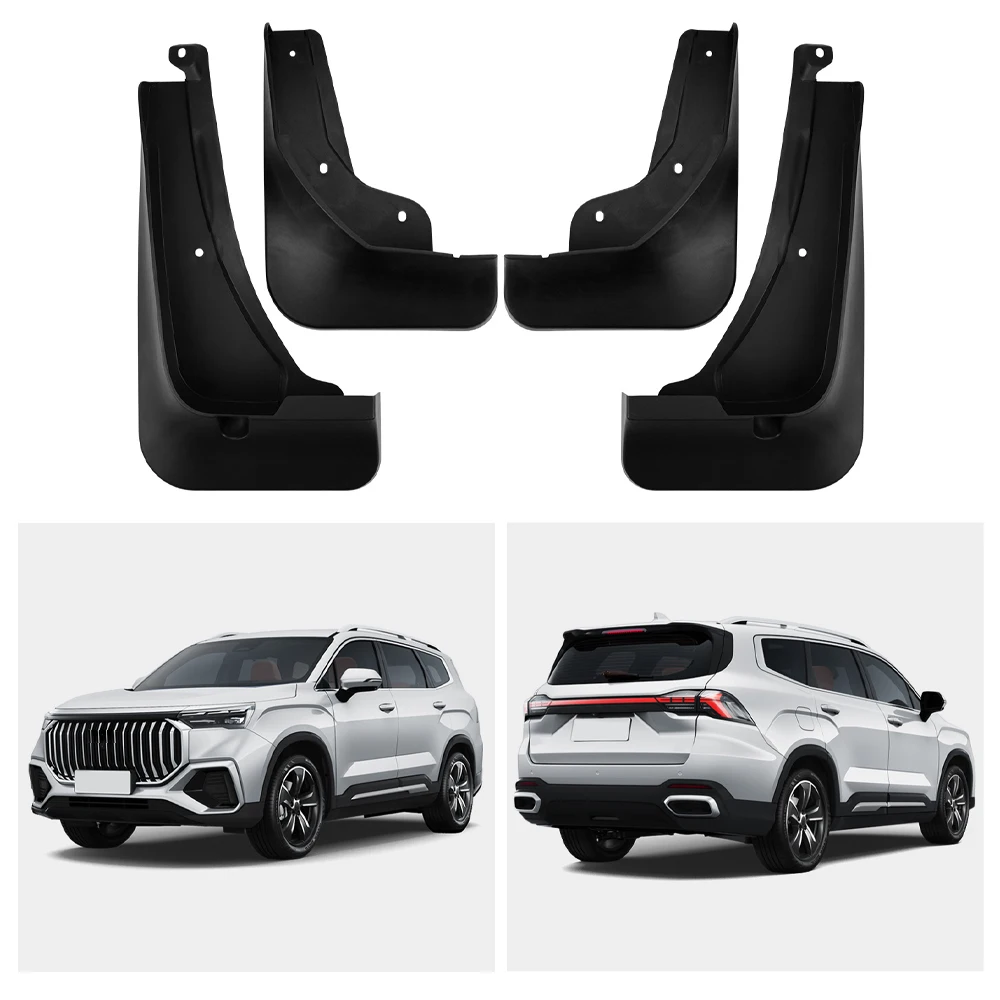 

Car Mud Flaps Front Rear Splash Guards Mudflaps for Geely Okavango 2025 Black Mudguards Durable Easy Install Accessories 4PCS