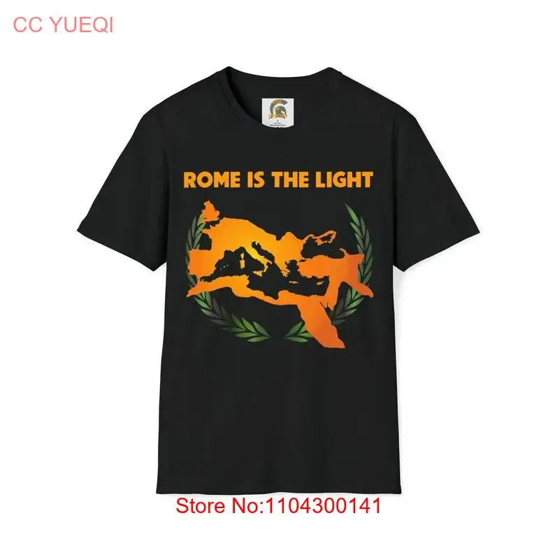 Rome is the Light Golden shimmering map of Roman Empire Gladiator quote Softstyle T Shirt 6 Colors long or short sleeves