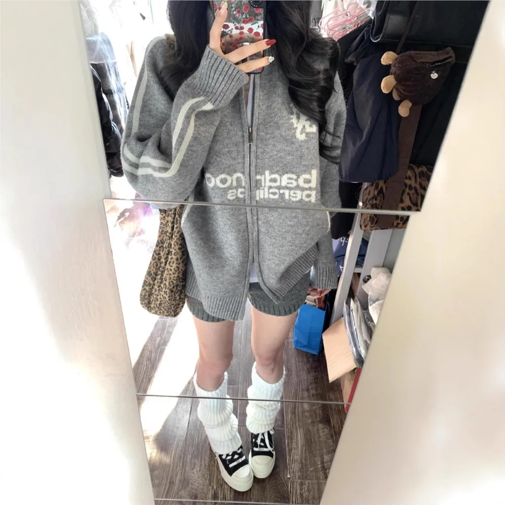 

2026 Casual Cardigan Sweater Pull Femmes Comfortable Simple Style All-match Women's Clothe Loose Homewear Fashion Zipper Knitted