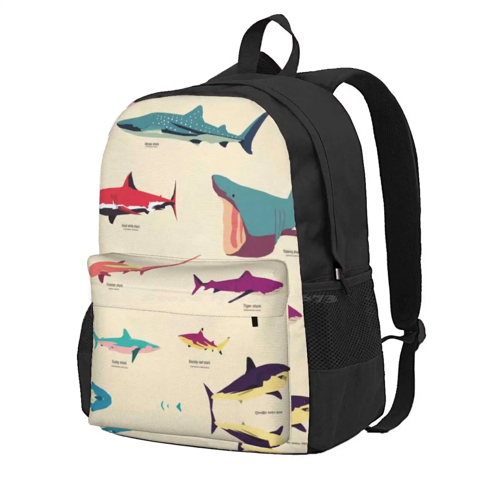 Sharks Hot Sale Schoolbag Backpack Fashion Bags Sharks Animals Nature Biology