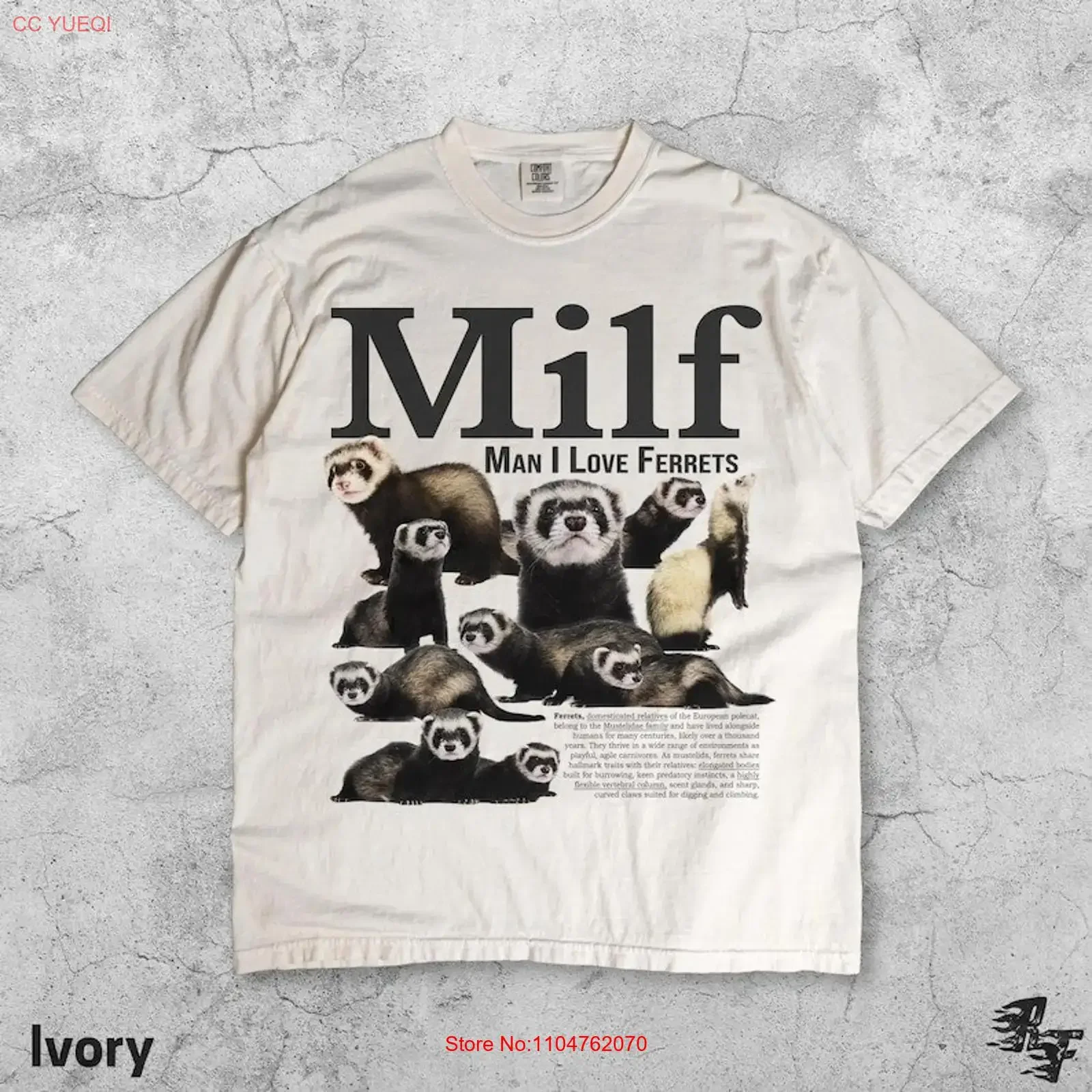 Man I Love Ferrets Vintage T Shirt Funny Animal Meme Retro Pet Lov long or short sleeves vintage Washed Casual streetwear