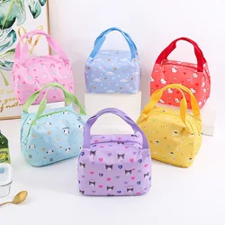 Cinnamoroll Hello Kitty Anime Kawaii Sanrio Portable Lunch Box Bag piccola borsa Cute Cartoon Kuromi Thermal Handbag Toys for Girls