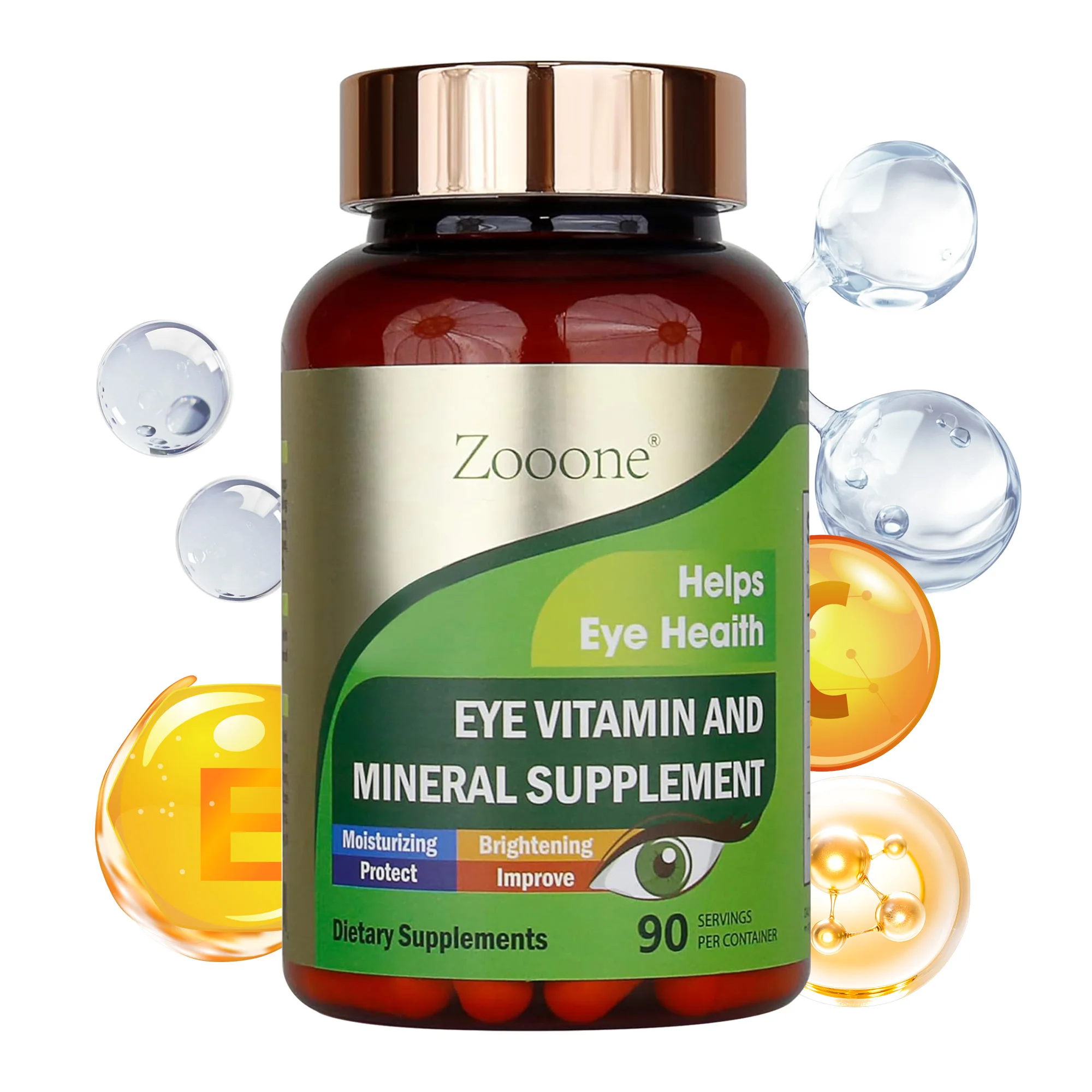 Eye Support Supplements - Vision, Myopia, Vitamins and Minerals for Eye Care, Improve Eye Edema, Relieve Fatigue, Healthy Macula