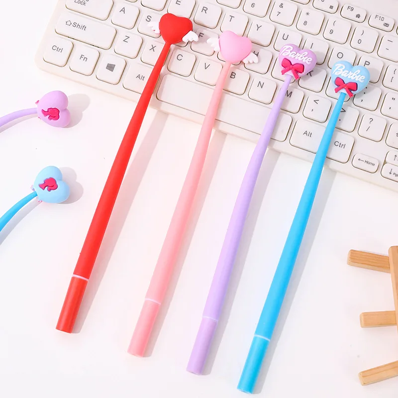 10Pcs/Lot Cute Cartoon Love Heart Gel Pen Soft Shake Neutral Pens Kids Girl Rocking Writiing Supplies School Office Stationery