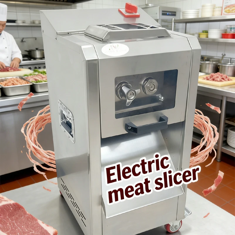 Vertical Catering‑Grade Automatic Meat Cutter For Slicing Pork Beef Fish Chicken Breast Restaurant Canteen Meat Slicer