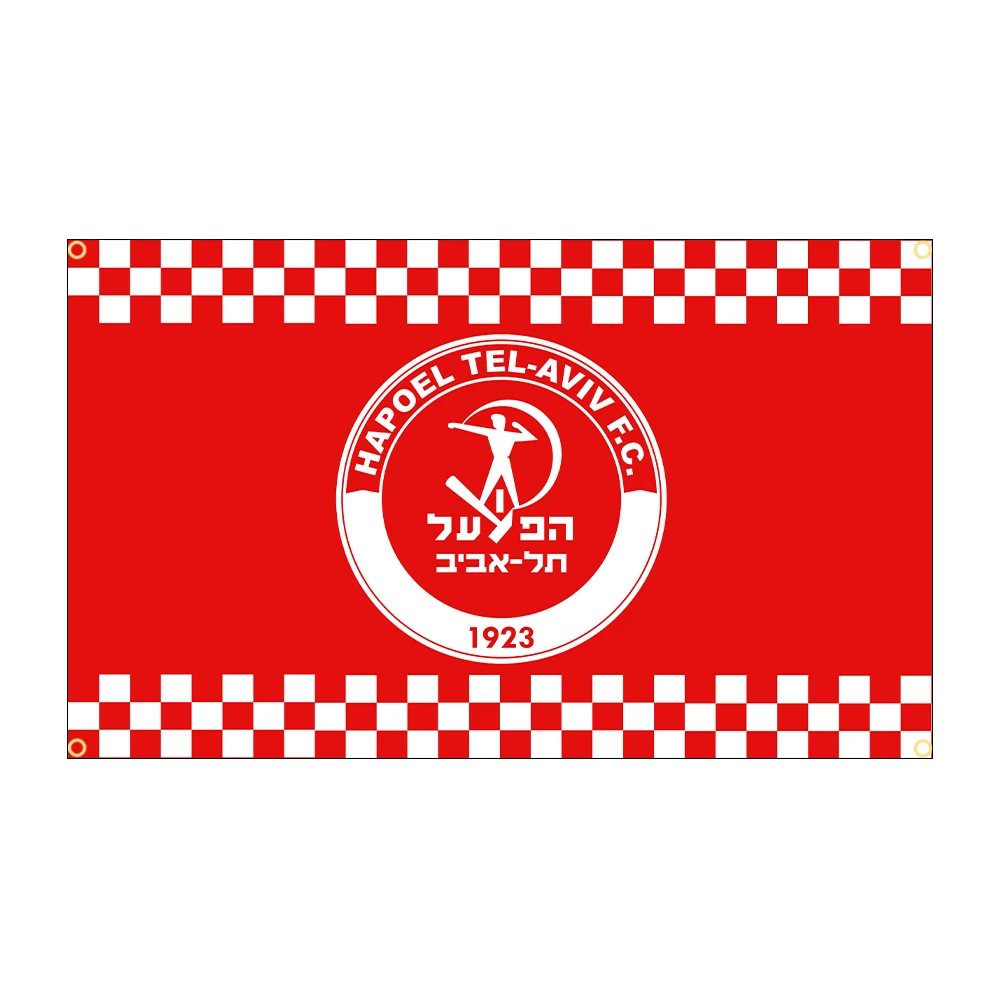 JimonFlag 90X150CM 3X5FT Israël Hapoel Tel Aviv Stad Voetbal Concurrentie Vlag Polyester Gedrukt Banner voor Decor