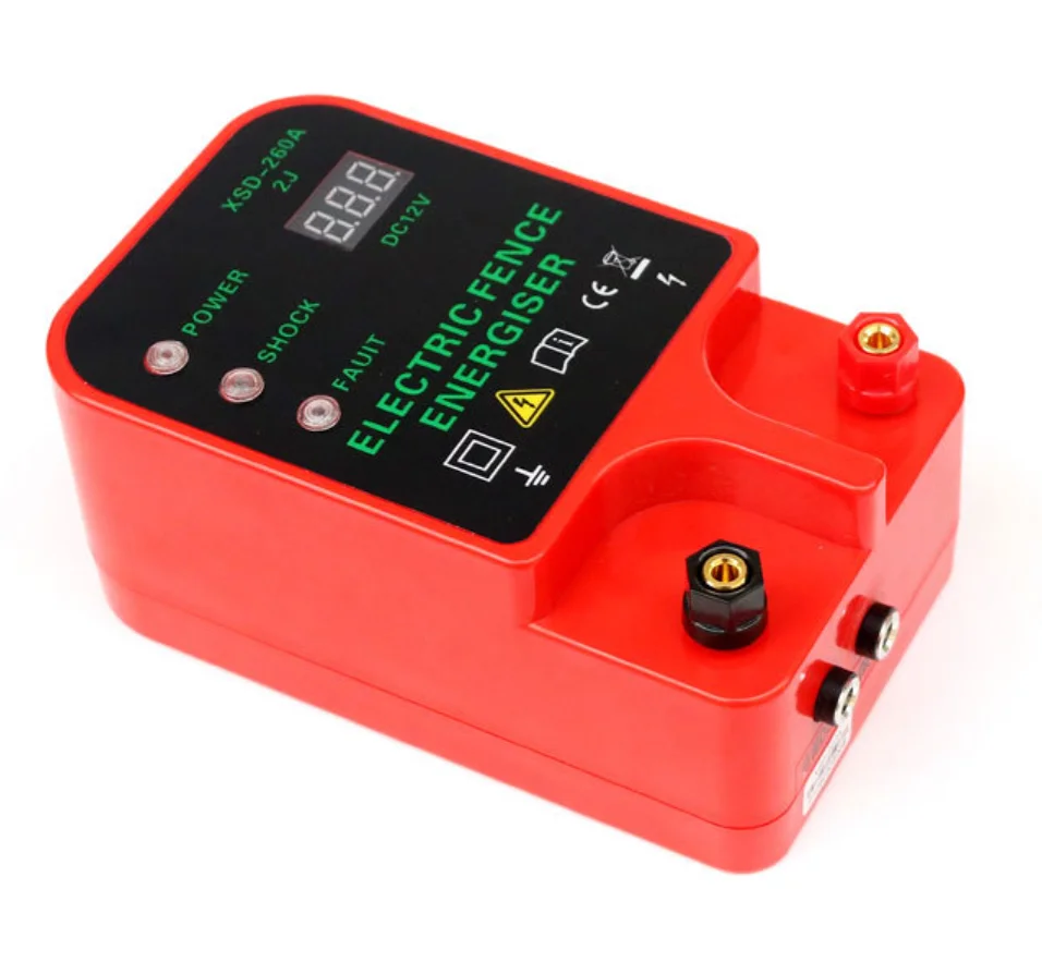 Livestock high voltage pulse regulator voltage indicator 10km high decibel alarm waterproof electric fence energizer LCD