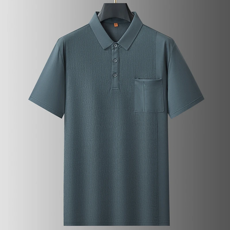 8XL 7XL 6XL 2026 New Summer High End Luxury Cotton Shirts For Man Tops Casual Loose Mens Polo Shirt With Pocket camisa masculina
