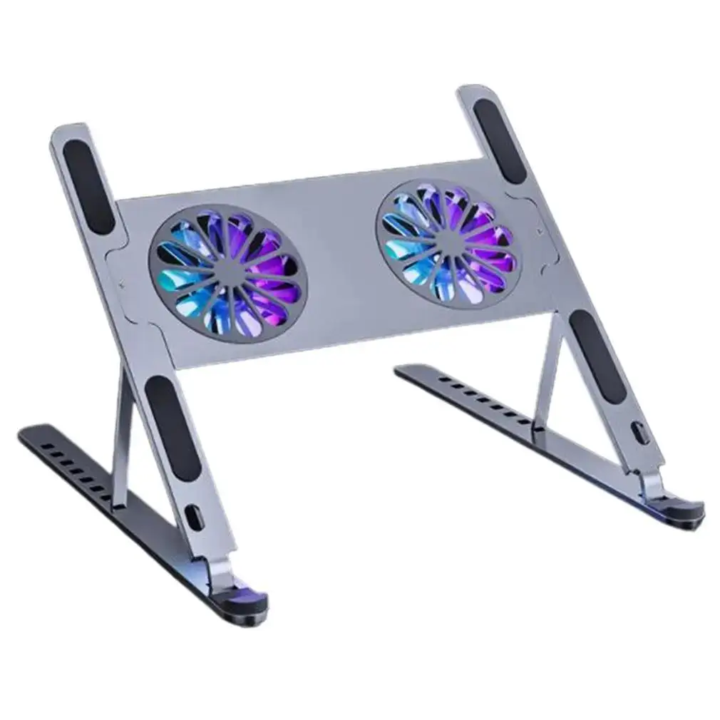 Ajustável Alumínio Laptop Stand, Macbook, iPad, computador, PC, Tablet Suporte, Notebook Stand, Cooling Fan, Pad, Holder Base