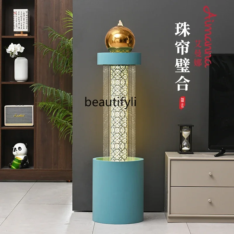 Ornament indoor floor-to-ceiling large decoration living room rain curtain water curtain wall high-end water fountain