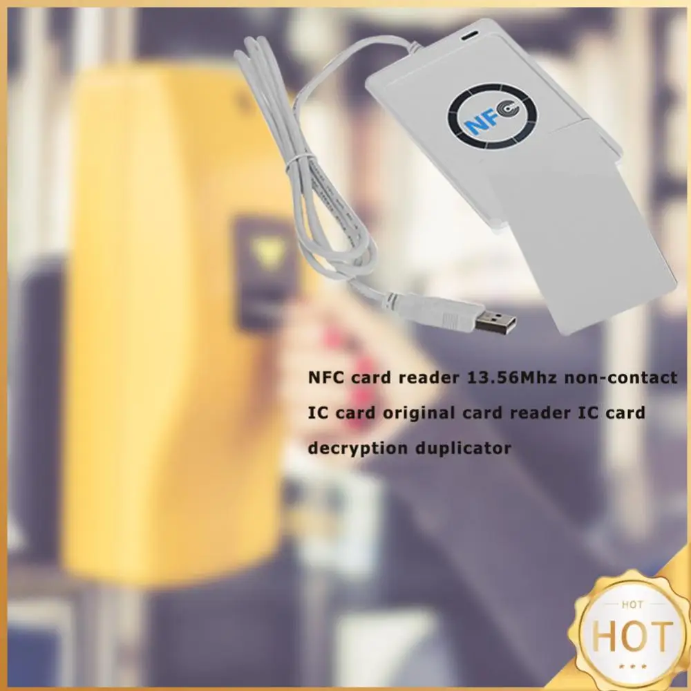 

ACR122U NFC-считыватель, записывающее устройство Plug and Play, USB-устройство, бесконтактный интеллектуальный считыватель, записывающее устройство для контроля доступа, электронные билеты