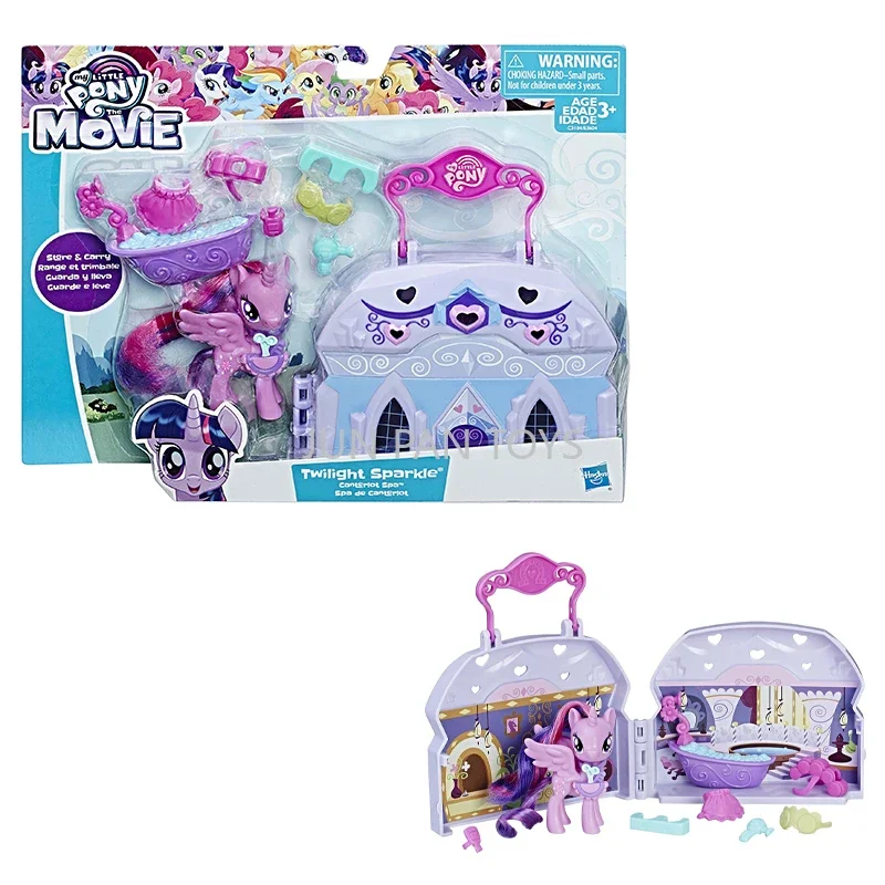 My Little Pony The Movie Twilight Sparkle Canterlot Spa Classic Anime Cartoon Pony Animal Figure Model Children's Toy Set Gifts