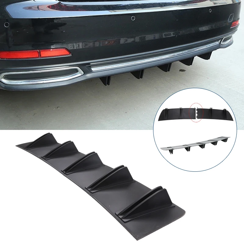 

Universal Car Rear Bumper Lip Shark Fin Style 2-Segment Chassis Spoiler Diffuser Splitter Auto Exterior Sport Tuning Accessories