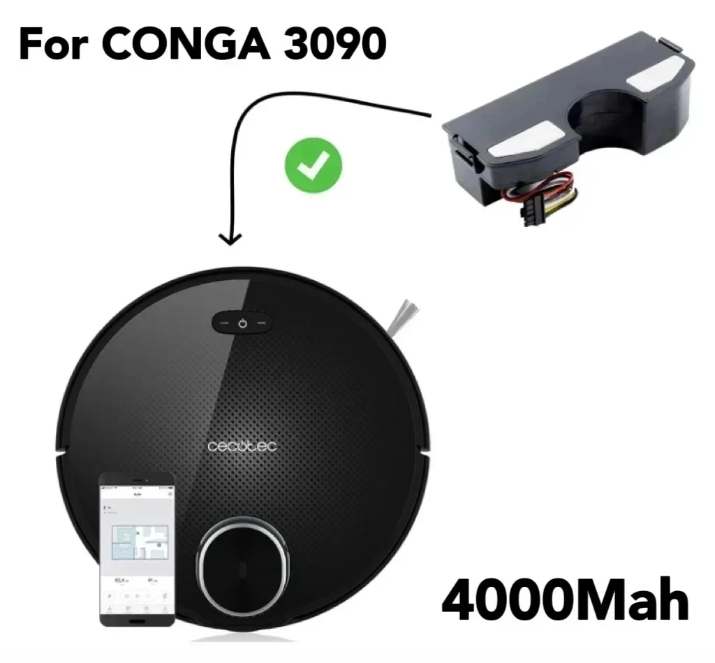 แบตเตอรี่สุญญากาศสำหรับ cecotec Conga 3090 3091 Conga 3092ใช้ได้กับ05173 6800มิลลิแอมป์/44.40Wh 14.4โวลต์ลิเธียมไอออน